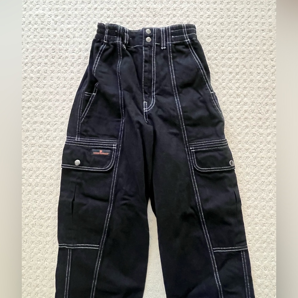 BDG Black Relaxed Skate Jeans with White Stitching